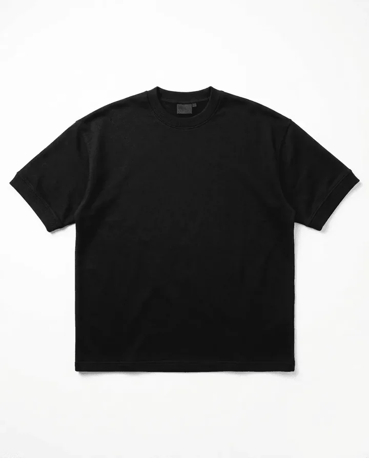 Drop shoulder streetwear contract stitching flat lay front view