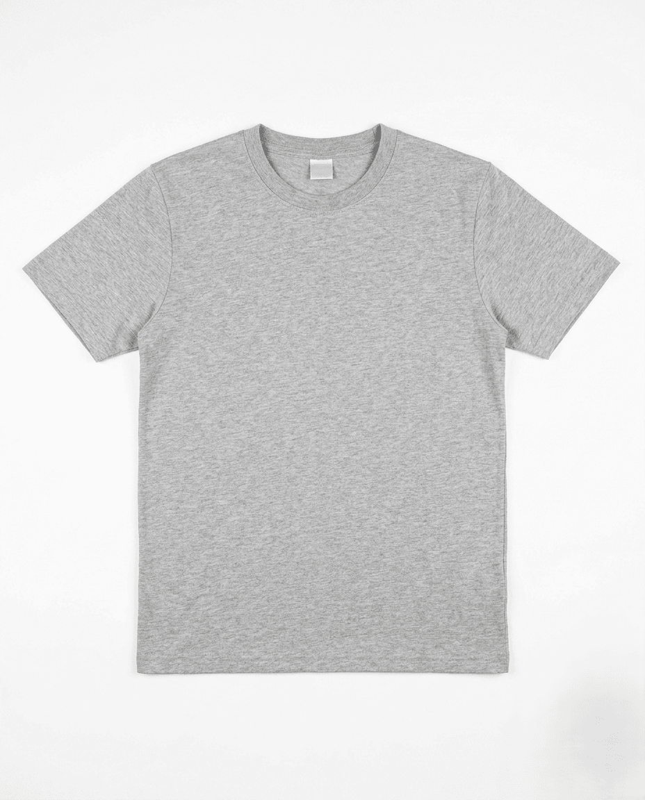 Custom round neck t-shirt flat lay front view by SP CREATION