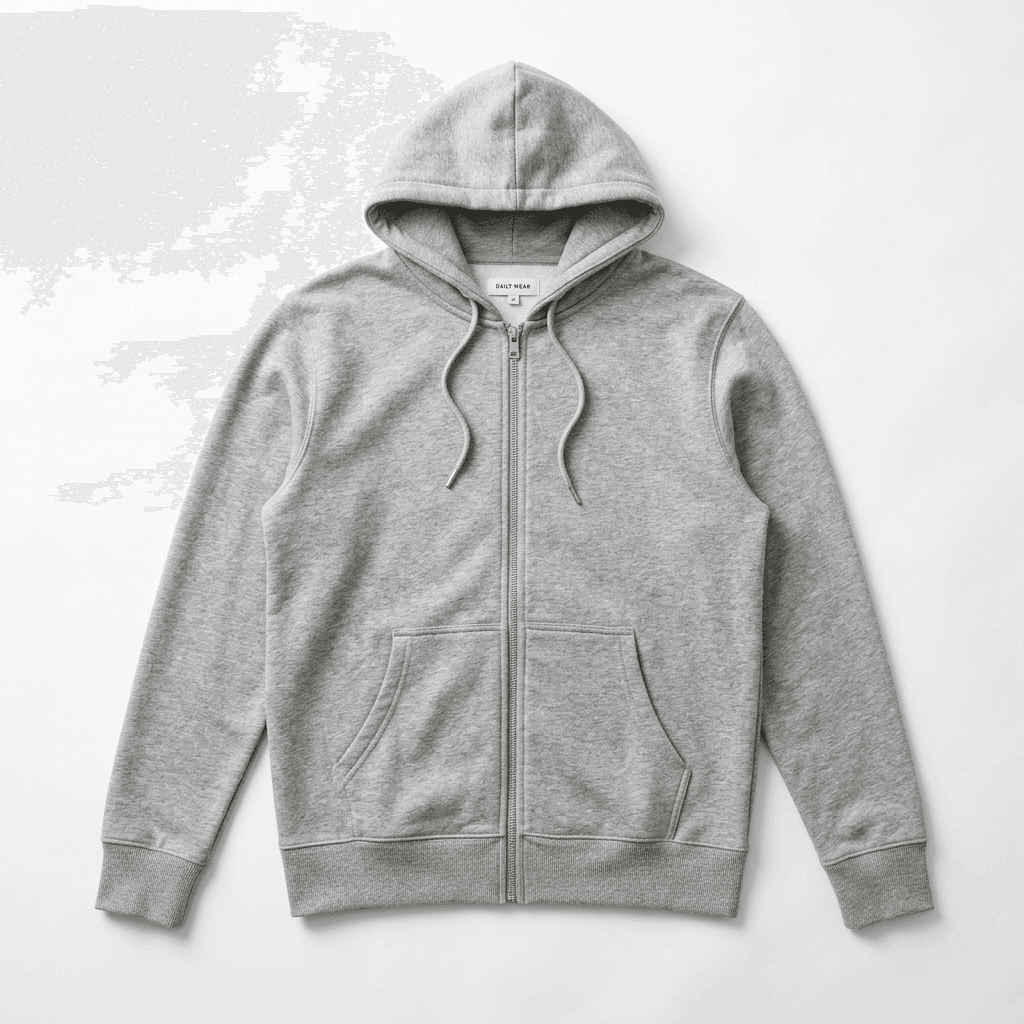 Technical zip-up hoodie flat lay sample by SP CREATION