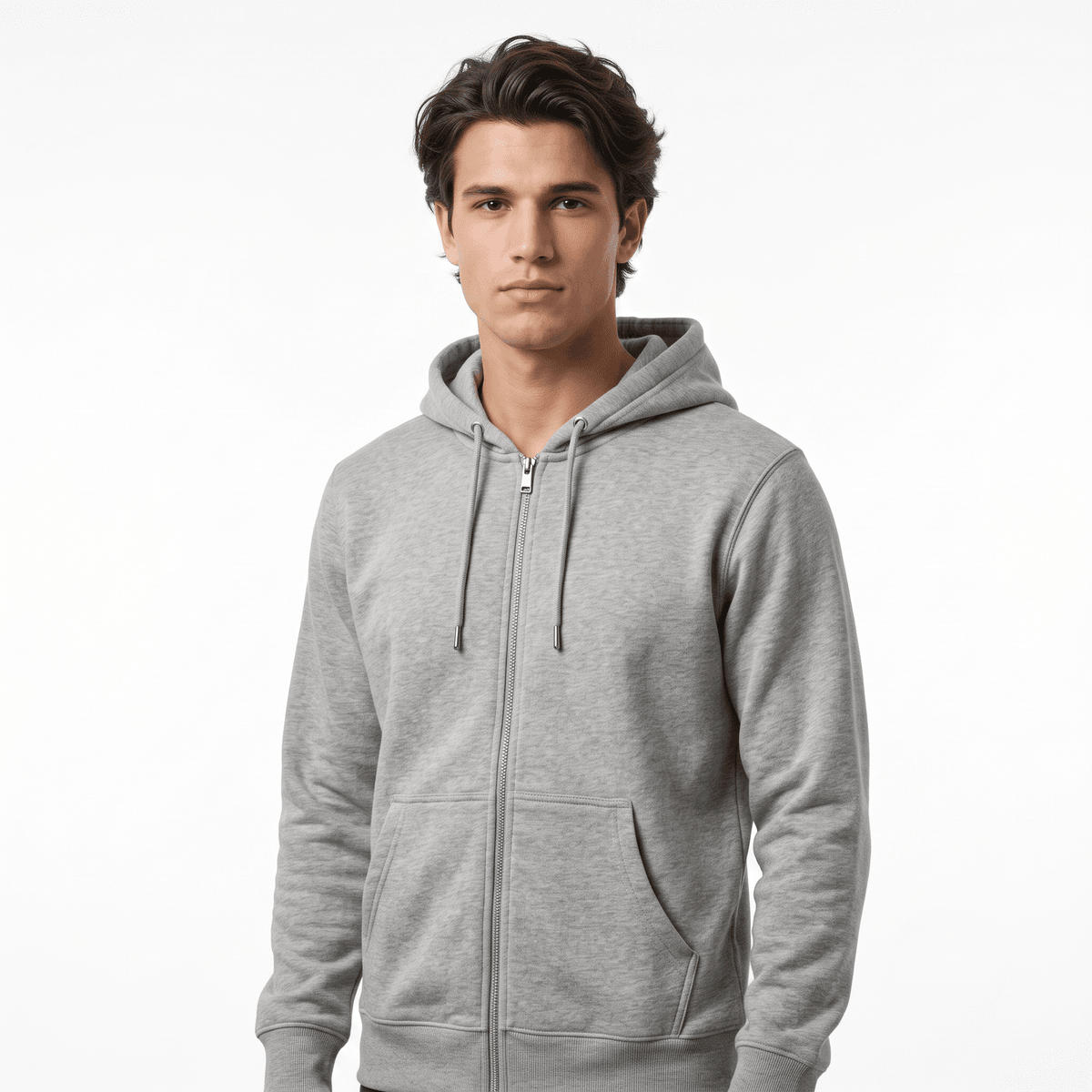 Zip-Up French Terry Streetwear Hoodie Model by SP CREATION