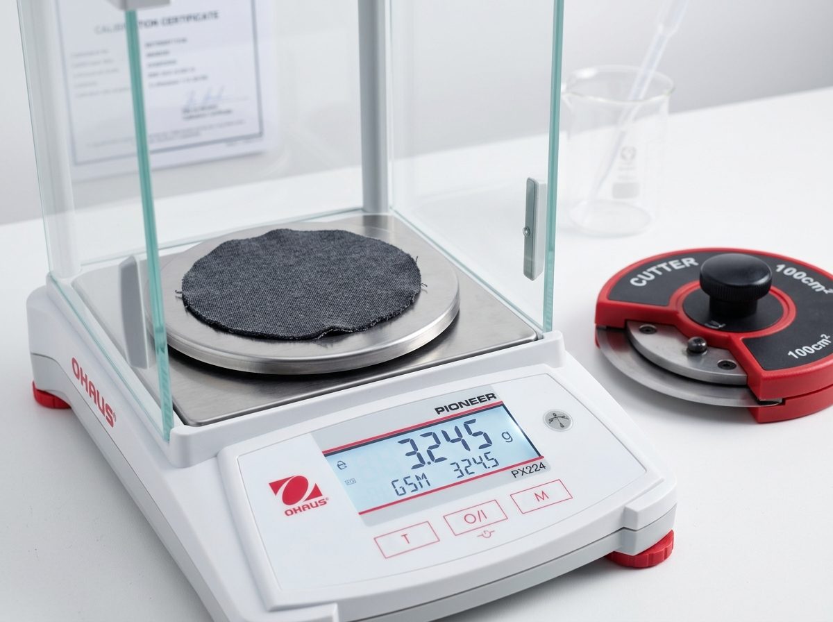 Textile laboratory precision digital scale and circular GSM sample cutter