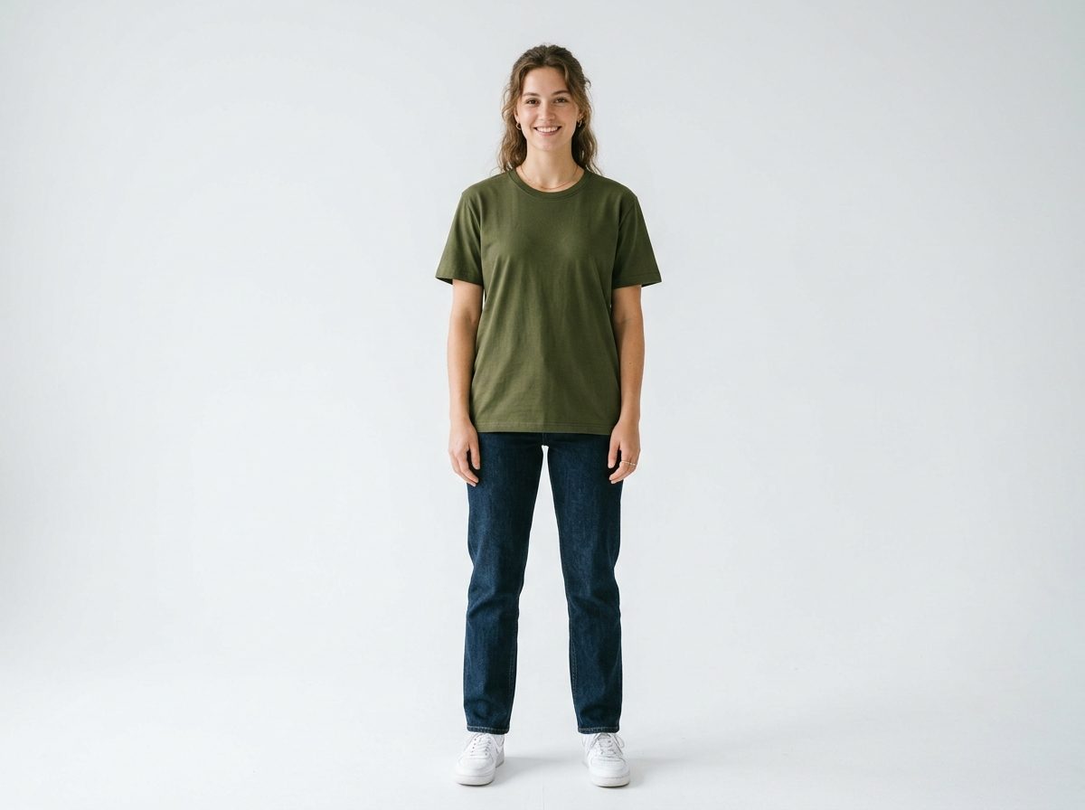 Relaxed fit cotton t-shirt with 1 to 2 inches body ease